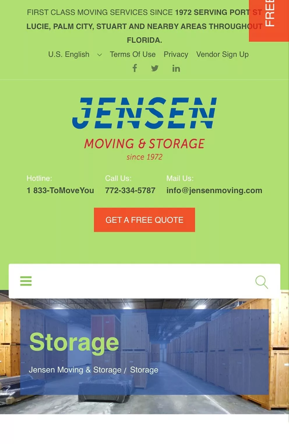 JENSEN Moving & Storage -  - Craft CMS Website (mehrsprachig)